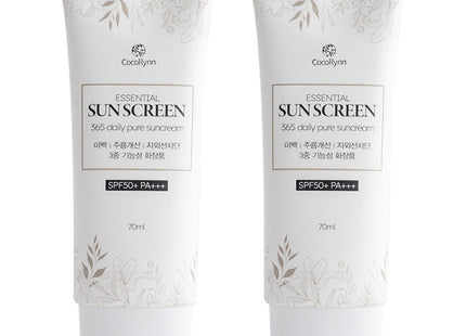 COCORINNE  Essential Sun Cream SPF50+ PA++++ (Hybrid Sunscreen), 70ml, 2 Count