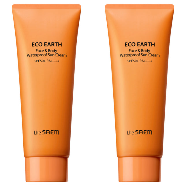 THE SAEM  Eco Earth Waterproof Sun Cream SPF50+ PA++++ 100g 2-Pack