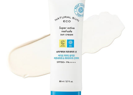THE FACE SHOP  Natural Sun Eco Super Active Reef-Safe Sun Cream SPF50+ PA++++, 80ml, 1ea