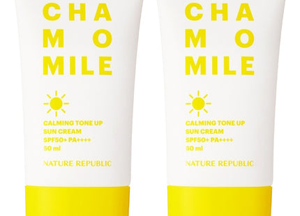 NATURE REPUBLIC  Chamomile Calming Tone-Up Sun Cream SPF50+ PA++++ 50ml 2-pack