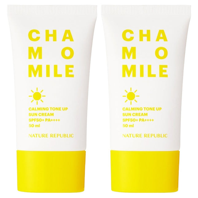 NATURE REPUBLIC  Chamomile Calming Tone-Up Sun Cream SPF50+ PA++++ 50ml 2-pack