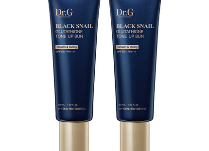 DR.G  Black Snail Glutathione Tone-Up Sun Cream SPF50+ PA++++, 50ml, 2 Pack