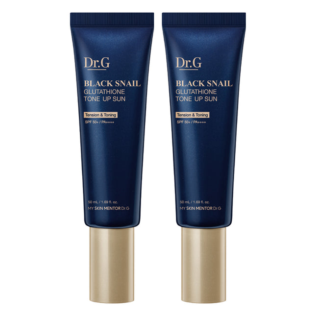 DR.G  Black Snail Glutathione Tone-Up Sun Cream SPF50+ PA++++, 50ml, 2 Pack