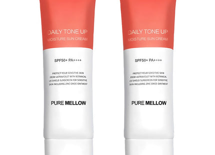 PURE MELLOW  Daily Tone-Up Moisturizing Sun Cream SPF50+ PA++++, 50ml, 2-Pack