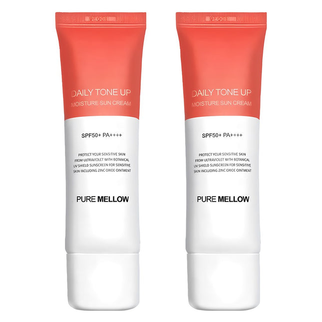 PURE MELLOW  Daily Tone-Up Moisturizing Sun Cream SPF50+ PA++++, 50ml, 2-Pack