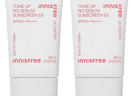 INNISFREE  Tone Up No Sebum Sunscreen EX SPF50+ PA++++, 60ml, 2 Pack