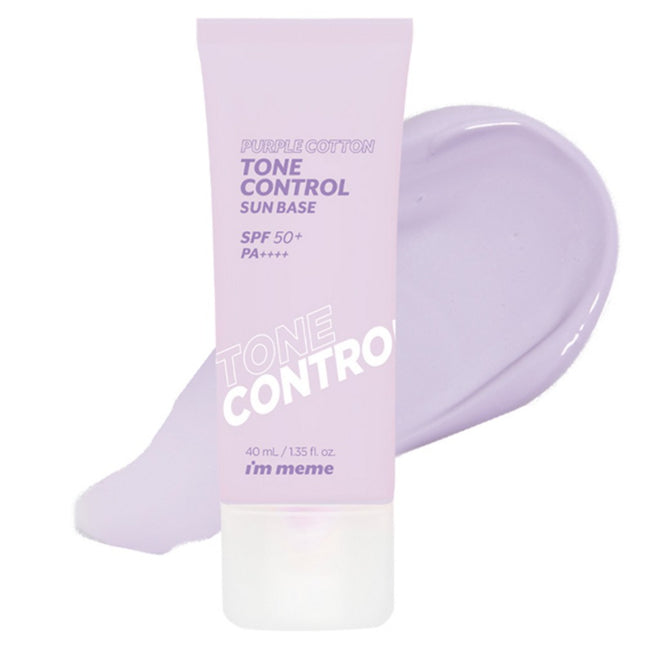 I'M MEME  Purple Cotton Tone Control Sun Base SPF50+ PA++++, 40ml, 1 Count