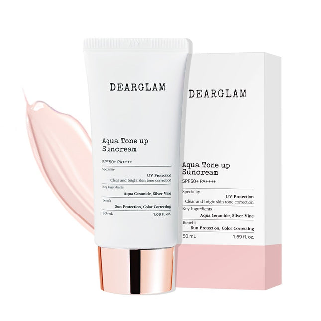 DEAR GLAM  Aqua Tone-Up Sun Cream, 50ml, 2 Count