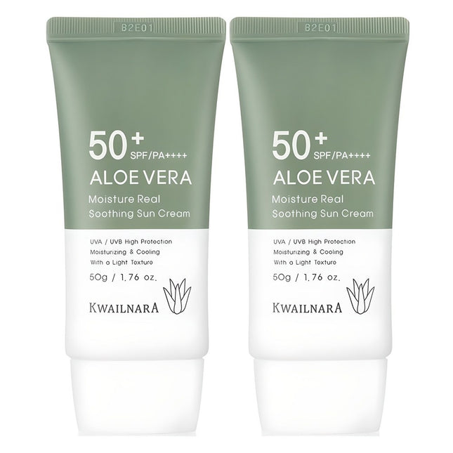 FRUITLAND  Aloe Vera Moisture Real Soothing Sun Cream SPF50+ PA++++, 50ml, 2 Count