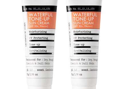 DERMA FACTORY  Waterful Tone-up Sun Cream SPF50+ PA+++, 50g, 2 Count