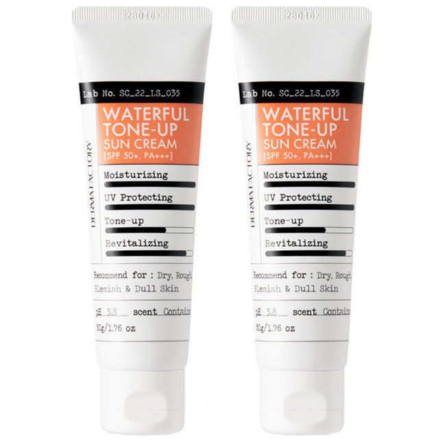 DERMA FACTORY  Waterful Tone-up Sun Cream SPF50+ PA+++, 50g, 2 Count