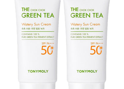 TONYMOLY The Chok Chok Green Tea Aqua Sun Cream SPF50 PA+++, 50ml, 2 Count
