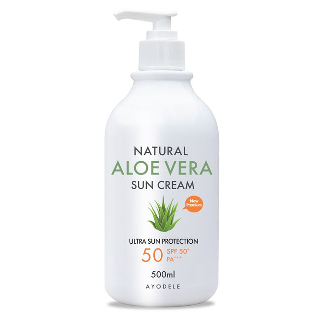 AYODEL  Natural Aloe Vera Sun Cream SPF50+ PA+++, 500ml, 1 count