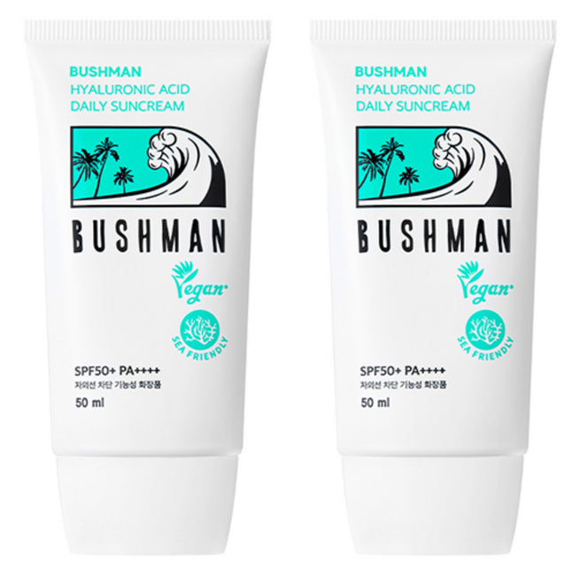 BUSHMAN  Hyaluronic Acid Daily Sunscreen SPF50+ PA++++, 50ml, 2 Pack
