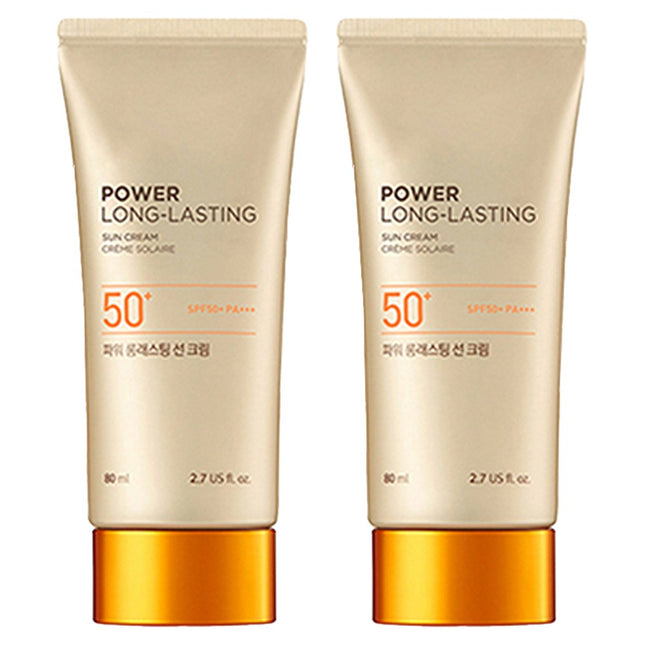 THE FACE SHOP  Power Long-Lasting Sun Cream SPF50+ PA+++ 80ml Set of 2
