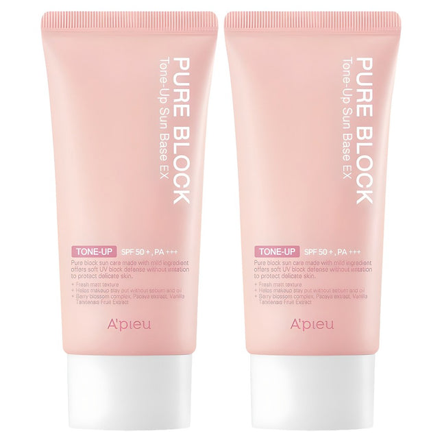 APIEUR  Pure Block Tone Up Sun Base EX SPF50+ PA+++ 50ml, 2 Count