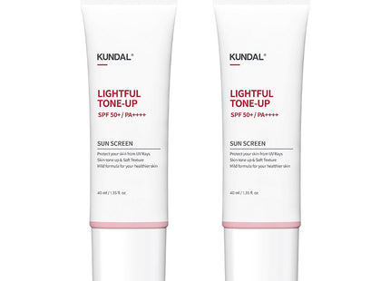 KUNDAL  Daily Lightful Tone-Up Sun Cream SPF50+ PA++++, 40ml, 2 Pack
