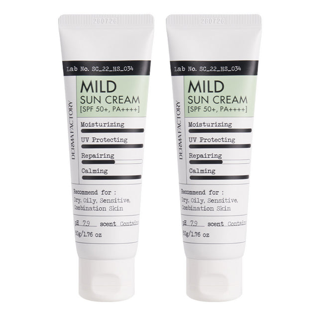 DERMA FACTORY  Vegan Certified Inorganic Sunscreen Hinoki Water Mild SPF50+ PA++++ 50g 2 Pack