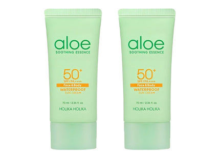 HOLIKA HOLIKA  ALOE WATERPROOF SUN CREAM SPF50+ PA++++, 70ML, 2 PACK