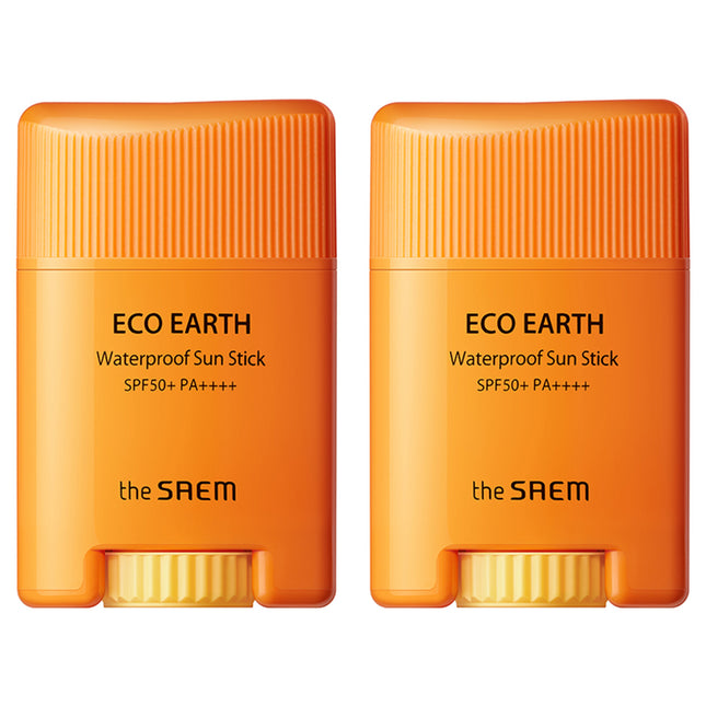 THE SAEM  Eco Earth Waterproof Sun Stick SPF50+ PA++++, 17g, 2 Count