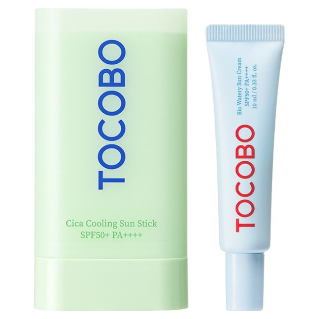 TOCOBO  Cica Cooling Sun Stick 18g + Bio Watery Sun Cream 10ml SPF50+ PA++++, 1 Set