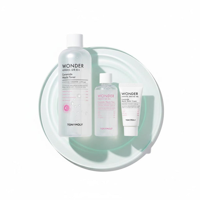 TONYMOLY Wonder Ceramide Mochi Toner 500ml Set +100ml + Cream 30ml