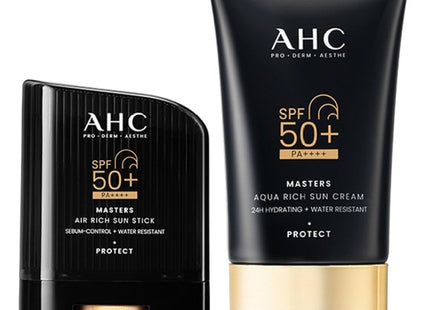AHC  Masters Air Rich Sun Stick 14g + Aqua Rich Sun Cream 50g Set SPF50+ PA++++, 1 Set