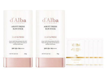 D'ALBA  Air Fit Fresh Sunstick SPF50+ PA++++, 19g, 2 Pack