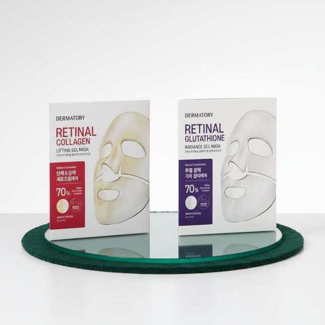 DERMATOR Dermator Retinal CollagenGlutathione Gel Mask 1 Sheet Choose 1 of 2 types CollagenGlutathione