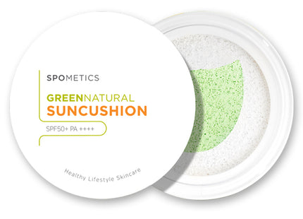 SPOMENTICS  Green Natural Sun Cushion SPF50+ PA++++, 25g, 1 count