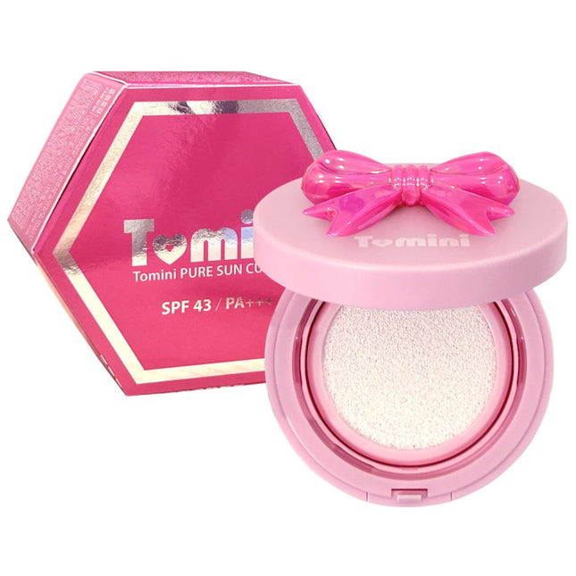 TUMINI PURE  Sun Cushion SPF43 PA+++ Ribbon Jin Pink, 14.5g, 1 count