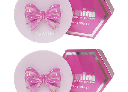 TUMINI PURE  Sun Cushion SPF43 PA+++ Ribbon Jin Pink, 14.5g, 2 Count