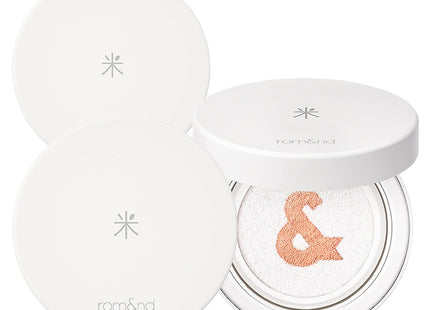 ROMAND Romand Baekmi Tone-Up Sun Cushion SPF50+ PA++++, Peach + White, Set of 2