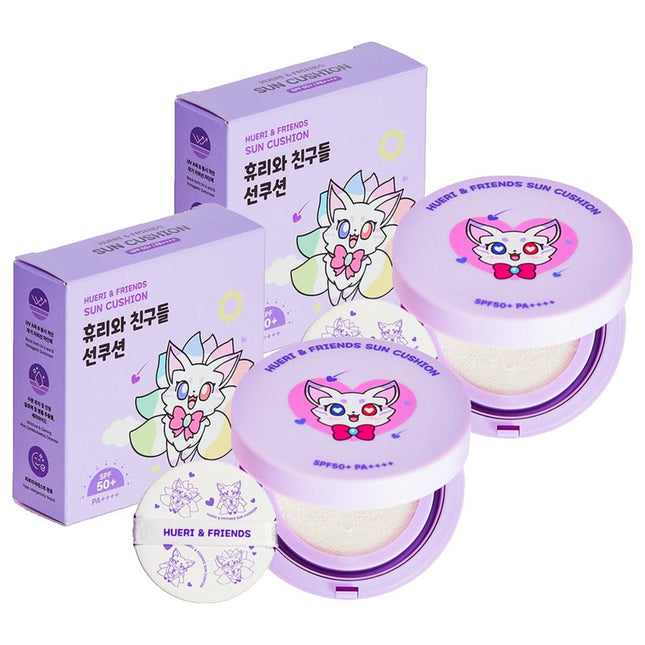 SUAADAM  Children's Uriel & Friends Mineral Sun Cushion SPF50+ PA++++, 15g, 2 Pack