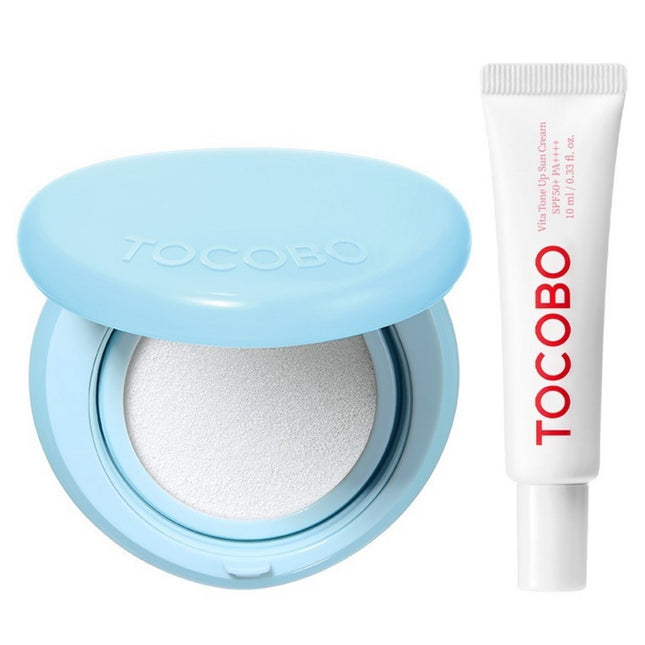 TOROCO  Blur Finish Sun Cushion 00 Pure SPF50+ PA++++ 13g + Vita Tone-up Sun Cream 10ml Set, 1 Set