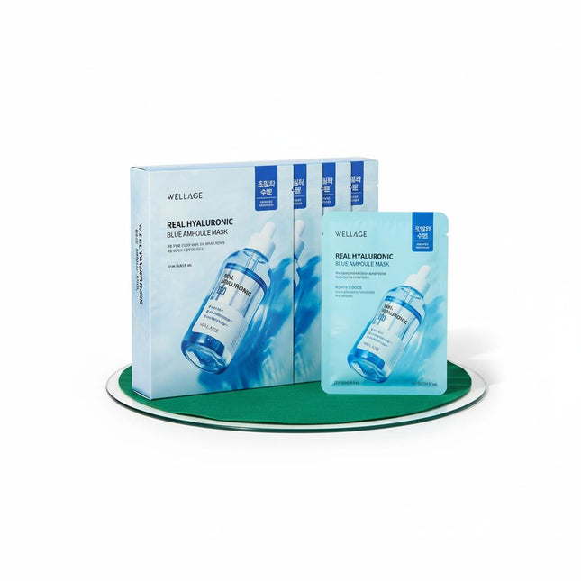 WELLAGE Real Hyaluronic Blue Ampoule Mask 5ea