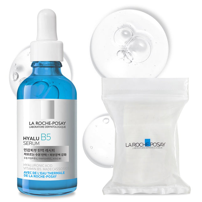 LA ROCHE-POSAY  Hyalu B5 Serum + Vegan Cotton Pads 30ct, 50ml, 1 Set