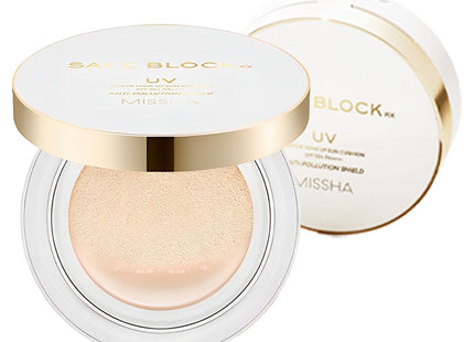 MISSHA  Safe Block RX Cover Tone-Up Sun Cushion SPF50+ PA++++, 14g, 2 Count