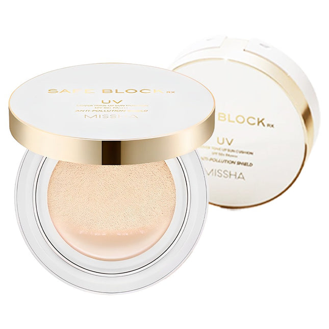 MISSHA  Safe Block RX Cover Tone-Up Sun Cushion SPF50+ PA++++, 14g, 2 Count