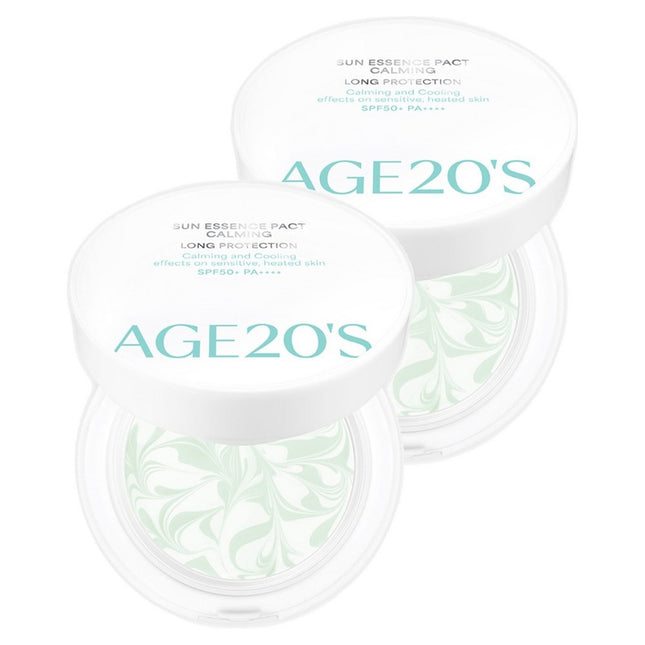 AGE 20'S  SUN ESSENCE PACT CALMING LONGPROTECTION MINI SPF50+ PA++++, 7g, 2 Count