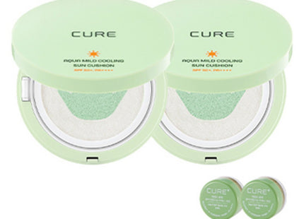 KIM JUNG MOON ALOE La Sence Aloe Cure Aqua Mild Cooling Sun Cushion SPF50+ PA++++ 25g x 2p + Mini 2X Cream 3.5g x 2p Set, 1 Set