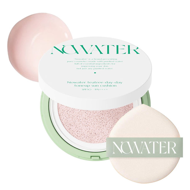 NONE COMPANY NoWater Tea Tree Day Day Tone-Up Cushion SPF 50+ PA++++ No. 1 Romantic Light, 25g, 1 piece