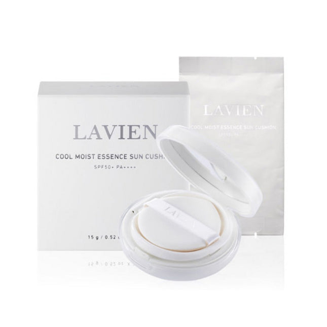 LAVIEEN  Cool Moist Essence Sun Cushion SPF50+ PA++++ 15g + Refill, 1 Set