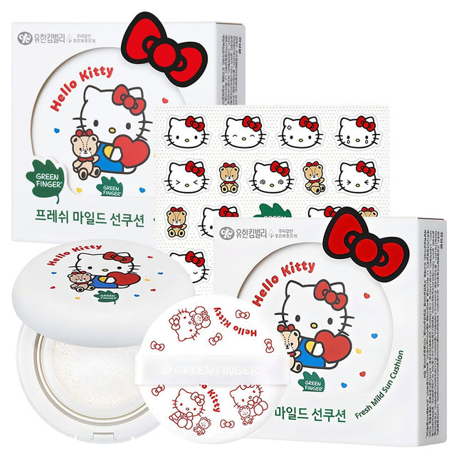 GREENFINGER  Hello Kitty Mild Sun Cushion SPF50+ PA++++, 14g, 2 Count
