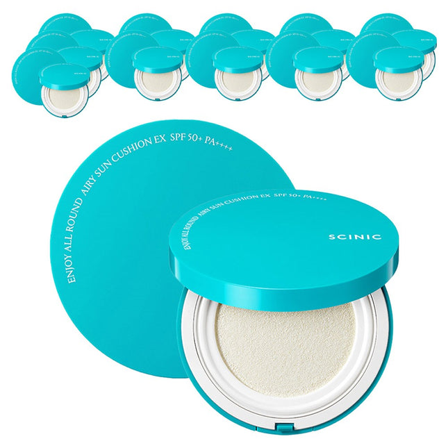 SCINIC  Enjoy All-Around Airy Sun Cushion EX SPF50+ PA++++, 25g, 12 Count
