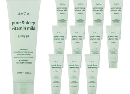AVCA  Pure & Deep Vitamin Low-Irritation pH-Balanced Peeling Gel, 120ml, 12 Count