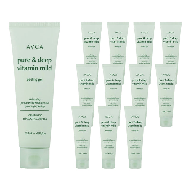 AVCA  Pure & Deep Vitamin Low-Irritation pH-Balanced Peeling Gel, 120ml, 12 Count
