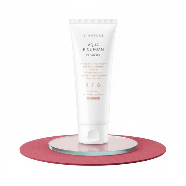 SNATURE Aqua Rice Mild Acidic Cleansing Foam 160ml + 20ml Bonus