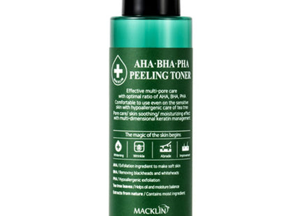 MACLEAN COSMETICS  AHA BHA PHA Peeling Toner, 150ml, 1 Pack