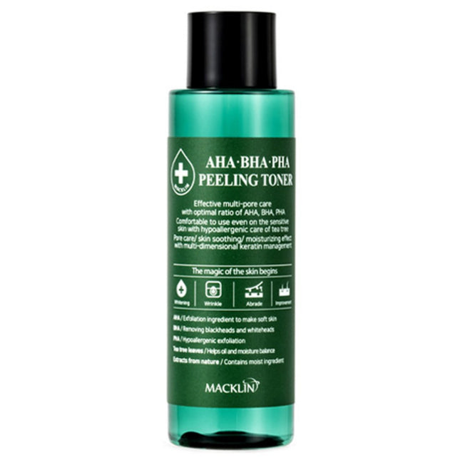 MACLEAN COSMETICS  AHA BHA PHA Peeling Toner, 150ml, 1 Pack